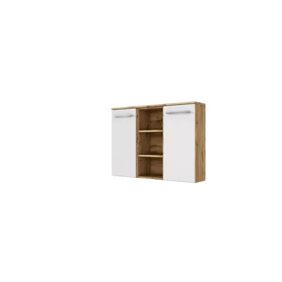 Produktbild von Badezimmerschrank Sefa 90cm 2 Türen - Eiche/Weiß