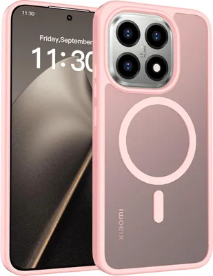 Produktbild von Magnetisch Hülle für Xiaomi 15T, Kompatibel mit MagSafe, Transluzente Matt Rückseite Stoßfeste Handyhülle Pink