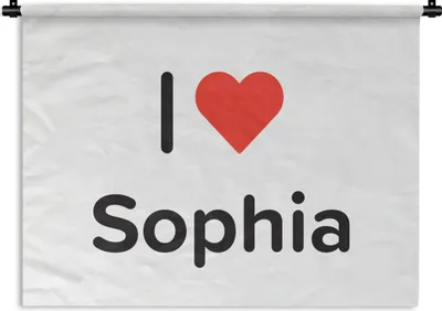 Produktbild von MuchoWow® Wandteppich Wandbehang Ich liebe - Sophia - Mädchen 60x45 cm Tapisserie Dekoration Wandtuch - Das Schlafzimmer