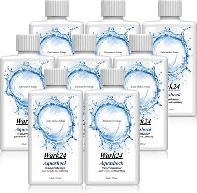 Produktbild von Wark24 Aquashock Wasserentkeimer 250ml - Gegen Geruchs & Luftbildung (8er Pack)