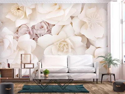 Produktbild von Vlies Fototapete 3D Effekt 300x210 cm Tapeten Wandtapete XXL Blumen Natur beige b-C-0725-a-a