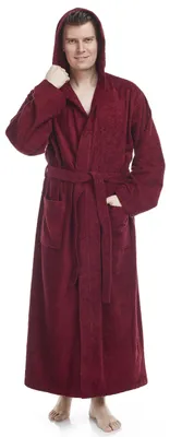 Hauptbild von Herren Bademantel Pacific aus 100% Baumwolle extra lang von Arus in der Farbe Bordeaux