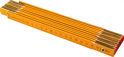 Image de TOPEX Mètre pliant en bois - Mètre pliant de 2m - Largeur 16mm - Bonne lisibilité, Finition jaune