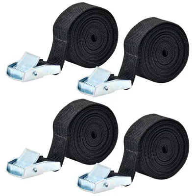 Zdjęcie produktu dla Dwa paski nośne, szerokość 25 mm, z klamrą zaciskową, kolor czarny, długość 2 metry