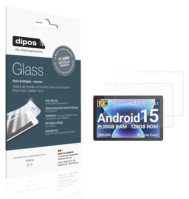 Produktbild von 2x Schutzfolie für Vekoy G13 matt - Anti-Shock 9H Folie dipos Glass Kunststoffglas