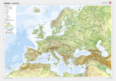 Produktbild von Posterkarten Geographie: Europa: physisch