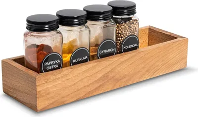 Obrázek produktu pro Creative Deco Dřevěný úložný box | 28 x 9 x 5 cm | Dřevěná krabička Malý organizér Dřevěný organizér Organizér na koření