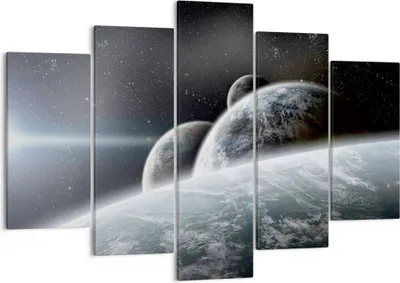 Produktbild von Bild auf Leinwand - Leinwandbild - Planeten Kosmos Sterne - 150x100cm - Wand Bild - Wanddeko - Leinwanddruck - Bilder - Kunstdruck - Wanddekoration - Leinwand bilder - Wandkunst - EA150x100-2327