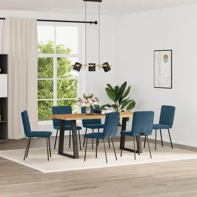 Produktbild von vidaXL Esszimmerstühle 6 Stk. Blau Samt