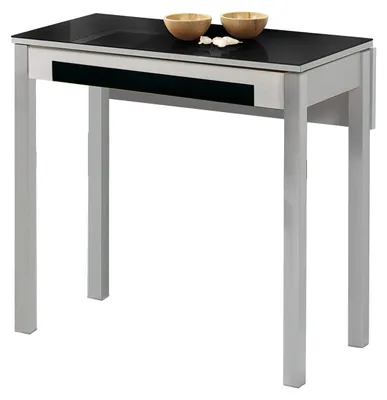 Ausziehbarer Küchentisch 80x40 cm, Schwarz, Metall