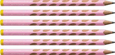 Produktbild von Ergonomischer Dreikant-Bleistift für Linkshänder - STABILO EASYgraph in pastellpink- 6er Pack - Härtegrad HB