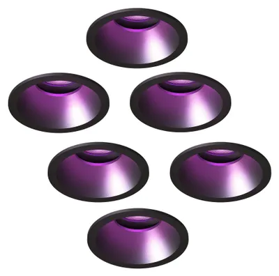 Produktbild von Ledvion 6er Set LED Einbaustrahler Rund Schwarz 4.9W RGB CCT dimmbar