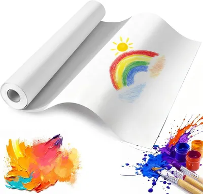 Imagen del producto de Rollo de papel para dibujo, blanco, de 10 metros, ideal para arte y escuela