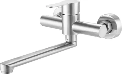 Produktbild von Edelstahl-Wandarmatur mit schwenkbarem Auslauf für die Küche