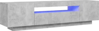 Image de vidaXL Armoire TV avec éclairage LED gris béton 160x35x40 cm