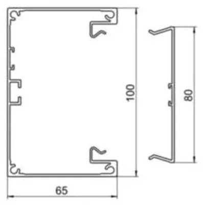 Produktbild von Hager Brüstungskanal-Unterteil, 65x100mm, IP40, Aluminium natureloxiert, Stange mit 2m, 4 Stk.