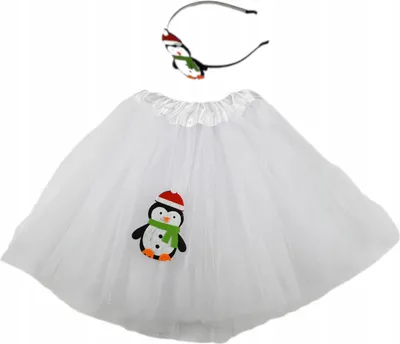Produktbild von Pinguin Kostüm Kinder Karneval Set Rock & Haarreif 110-135cm Winter Verkleidung