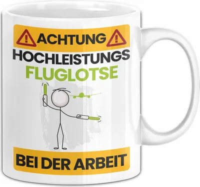 Produktbild von Fluglotse Tasse Geschenk Lustiger Spruch Geschenkidee für Fluglotse Achtung Hochleistungs Fluglotse Bei Der Arbeit (Weiß)