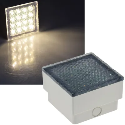 Image de ChiliTec LED Pavés BRIKX 10 blanc chaud 10x10x7cm, 80lm, IP67, 230V