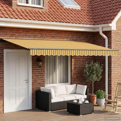 Produktbild von vidaXL Manueller Markisenrahmen mit LEDs 4,5 × 3 m