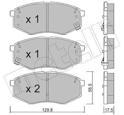 Produktbild von METELLI Bremsbeläge Satz Vorne Bremsklötze für HYUNDAI ix20 (JC) 22-0942-0