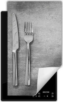Produktbild von DarHaus Herdabdeckplatte 1 teilig 30x52 cm Anti Rutsch Matte Aufrollbar, grau - schiefer