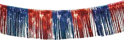 Produktbild von 10m Fransen-Girlande Rot-Blau Party Karneval Deko
