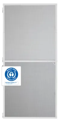 Produktbild von Nematek Teleskop Fliegengitter Balkontür mit vormontierten Klapp Ecken in weiß & anthrazit, Farbe:Weiß, BT Größe:100 x 210 cm