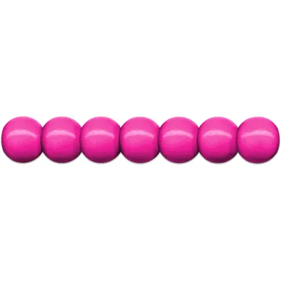 Produktbild von Holzperlen D: 12 mm pink 35 Stück mit Lochbohrung