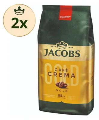 Produktbild von JACOBS Kaffeebohnen Expertenröstung Café Crema Gold ganze Bohnen geröstet 2x1 kg