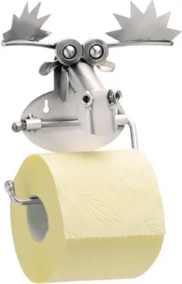 Image de Porte-papier toilette en métal en forme d'élan – fait main, pièce unique