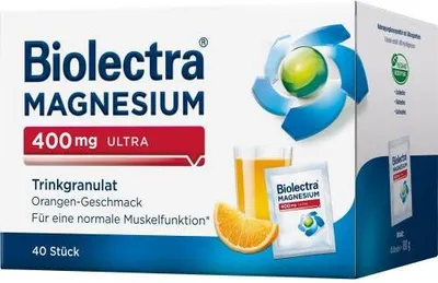 Zdjęcie produktu dla Biolectra Magnesium 400 mg ultra pomarańczowe granulki do picia, 40 szt. Saszetka