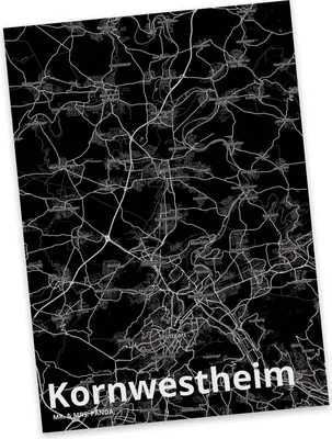 Produktbild von Mr. & Mrs. Panda Postkarte Kornwestheim - Geschenk, Ansichtskarte, Stadt, Postkarten, Dorf Karte Landkarte Map Stadtplan, bildkarte, Grußkarte, Ansichtskarten