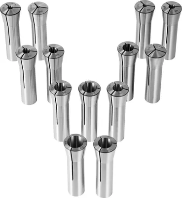 Image de VEVOR Jeu de 13 pinces de serrage R8 de précision, 1/8-7/8 pouces (3,2-22,2 mm), mandrin à pinces en acier au carbone 30 μm TIR pour fraiseuses, perceuses, aléseuses, centres d'usinage