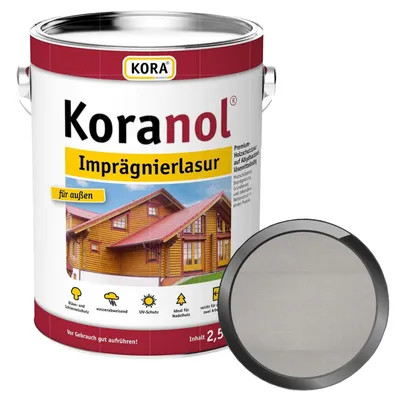 Produktbild von KORA Koranol Imprägnierlasur 2.5 Liter Silbergrau