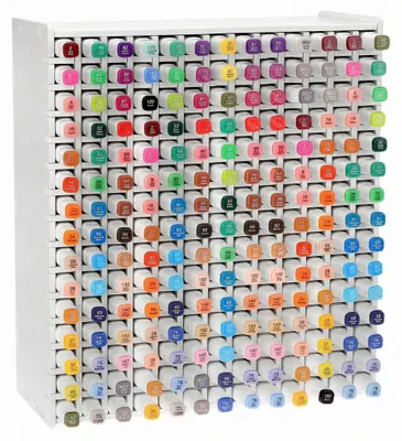 Produktbild von Stiftehalter mit 180 Fächern, Schreibtisch-Organizer aus Kunststoff, 27,5 x 13 x 33,5 cm, stapelbarer Stiftehalter für Bleistifte, Buntstifte und Marker.