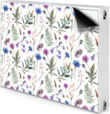Produktbild von Magnet Heizkörperverkleidung Heizkörper-Abdeckung Heizung Heizkörper 90x60 cm  - Blumen, mit Wiesen