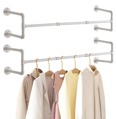 Immagine prodotto di Appendiabiti da parete, design industriale, 127 cm, bianco.