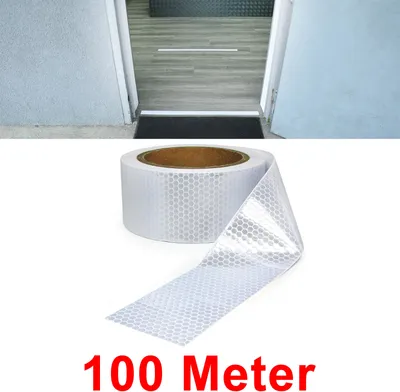 Produktbild von Signalband Markierungsband Absperrband selbstklebend reflektierend weiß 100m