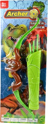 Produktbild von Kinder Pfeil und Bogen Set Dinosaurier 3 Pfeile mit Saugnapf Sicher Outdoor Spielzeug Garten