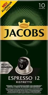 Produktbild von Jacobs Espresso 12 Ristretto, Kaffeekapseln, Nespresso Kompatibel, Kaffee, 100 Kapseln, á 5.2 g