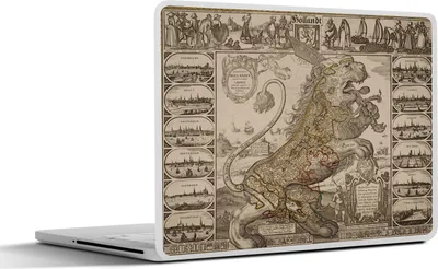 Produktbild von MuchoWow® Laptop Aufkleber Sticker Cover Karte der Niederlande in Form eines Löwen 30x21 cm - Sticker für Laptop - Selbstklebend