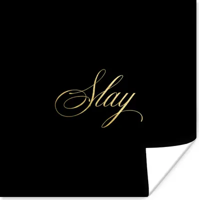 Produktbild von MuchoWow® Poster Zitate - Macht - Gold - Schwarz 100x100 cm - Babyzimmer
