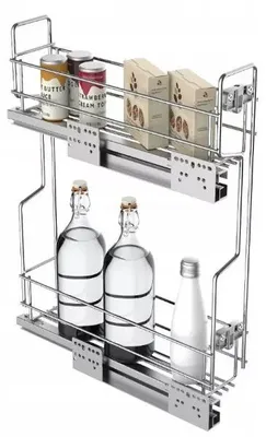 Produktbild von Hafele Matrix S35 Cargo-Auszug 150mm 2-stufig Chrom Rechts