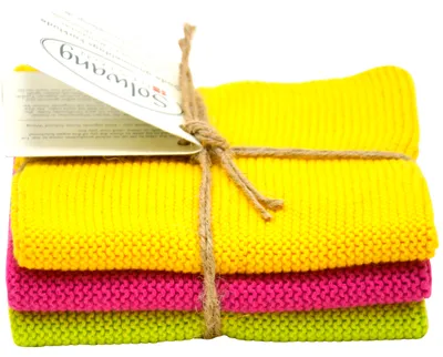 Produktbild von Solwang Wischtücher 3er-Set, Farbe: Gelb/Pink/Lime - 076841