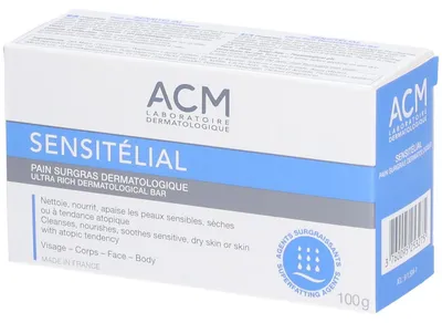 Produktbild von Laboratoire ACM, Sensitelial, pflegender Reinigungsriegel, fü r Gesicht und Kö rper, 100 g