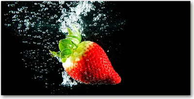 Produktbild von Tulup® Küchenrückwand Spritzschutz aus Glas -100x50 -Spritzschutz auf gehärtetes GlasDeko Essen Getränke Erdbeere Wasser