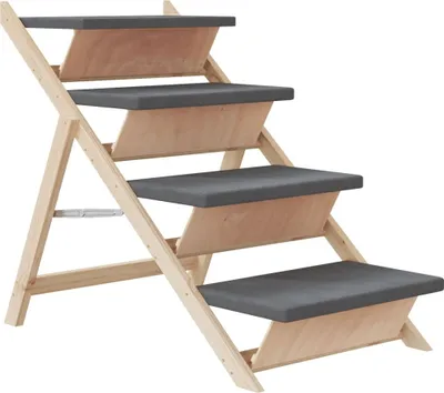 Obrázek produktu pro Psí schůdky šedé 105x47 cm jedlový masiv