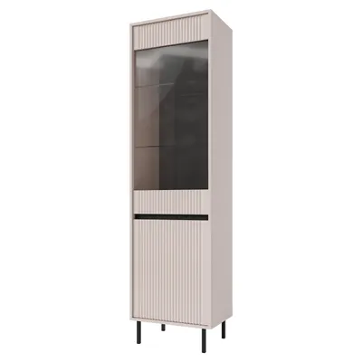 A tall, narrow display cabinet.