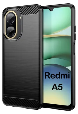 A black phone case is shown next to a smartphone displaying marketing text.
